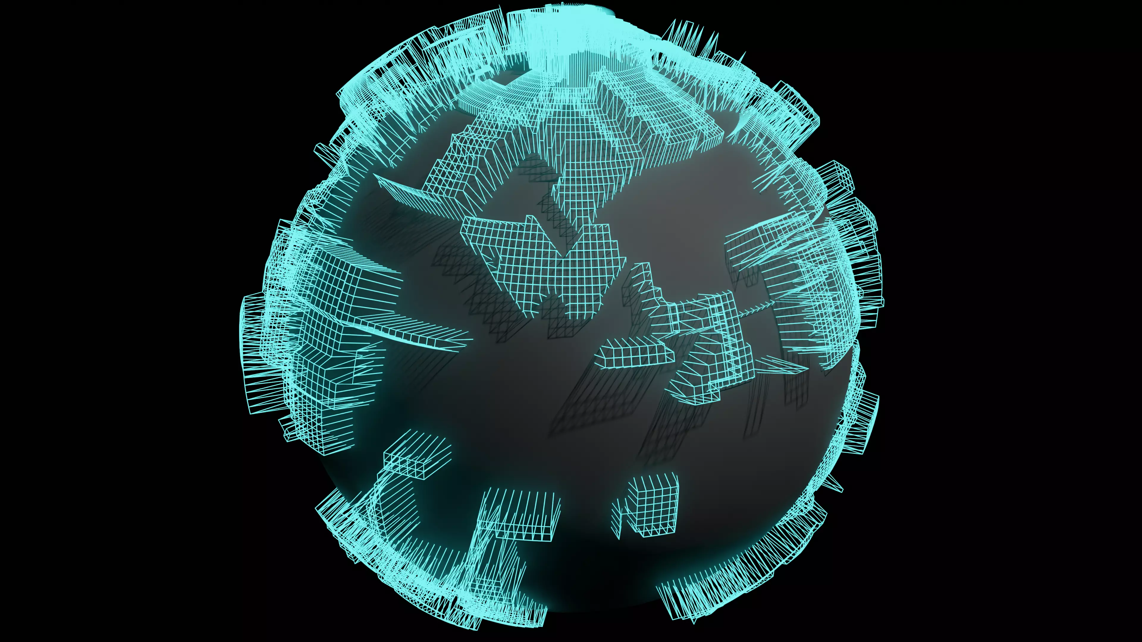 wire sphere 3D model_0