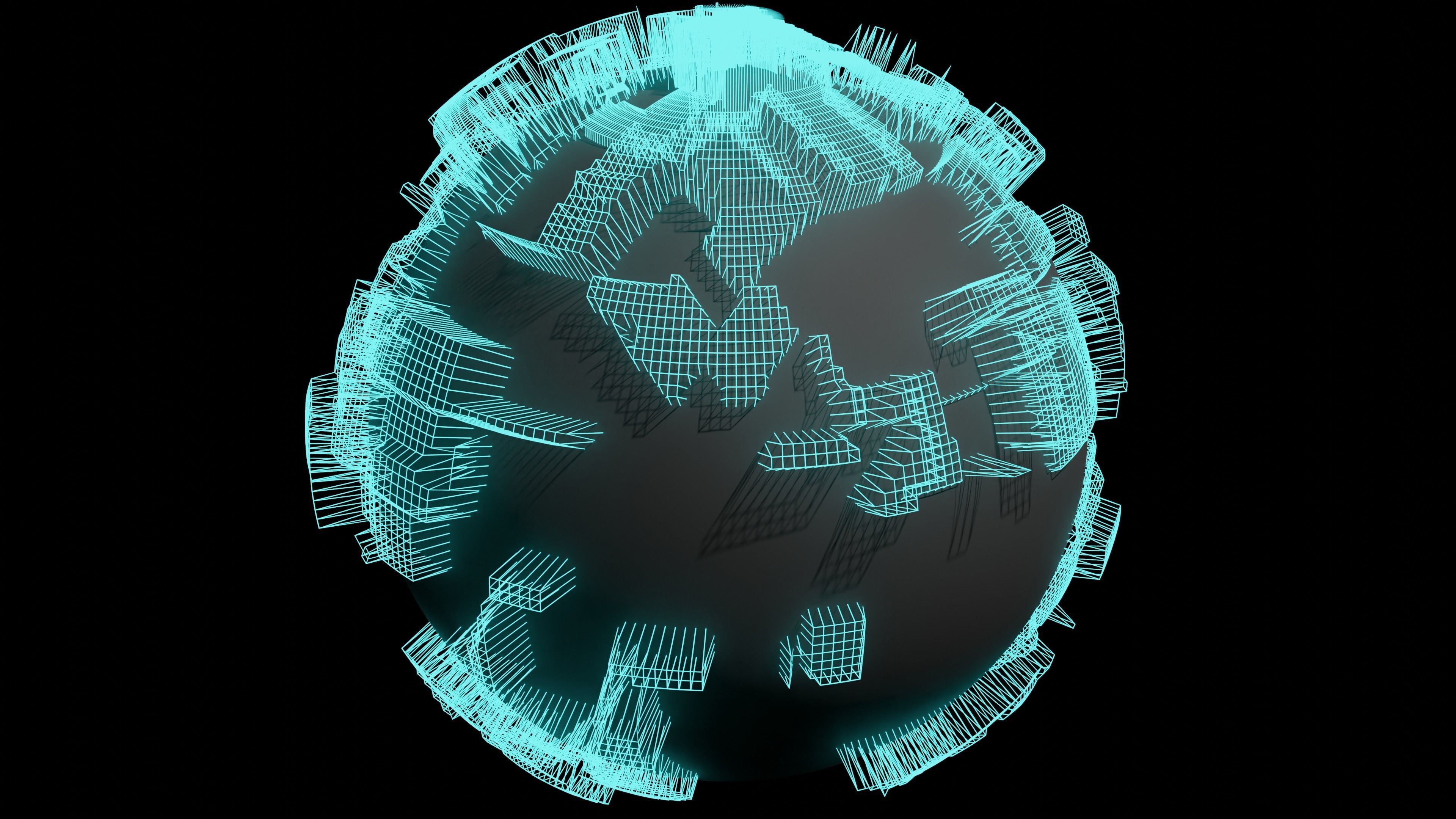 wire sphere 3D model CGTrader