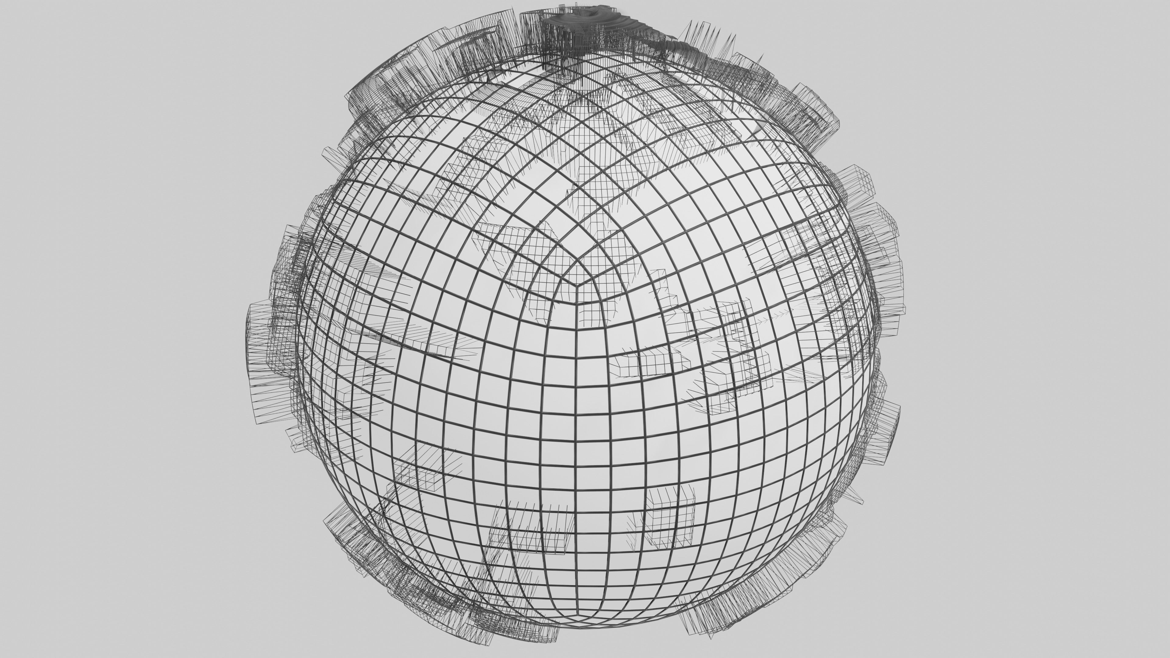 wire sphere 3D model_4