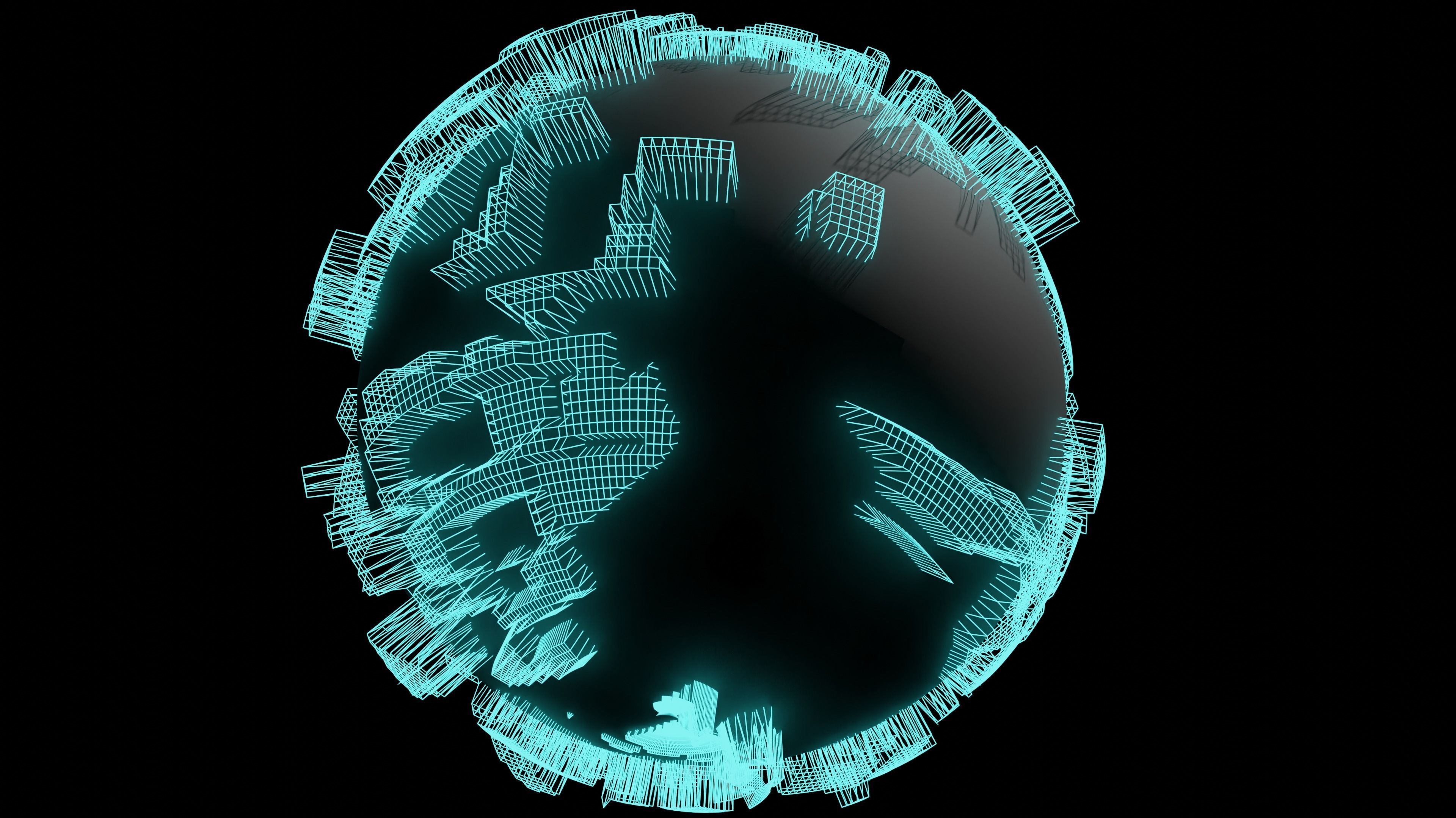 wire sphere 3D model_3