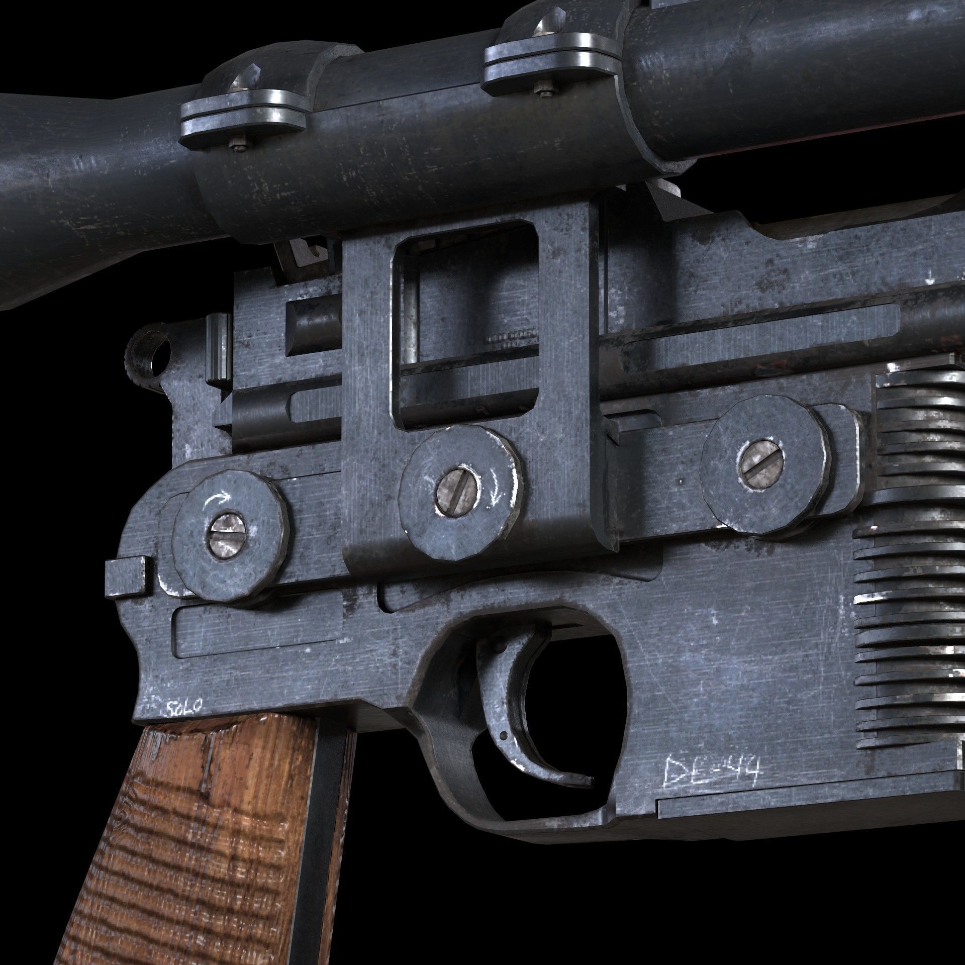 DL-44 Star Wars Blaster Low-poly 3D model_3