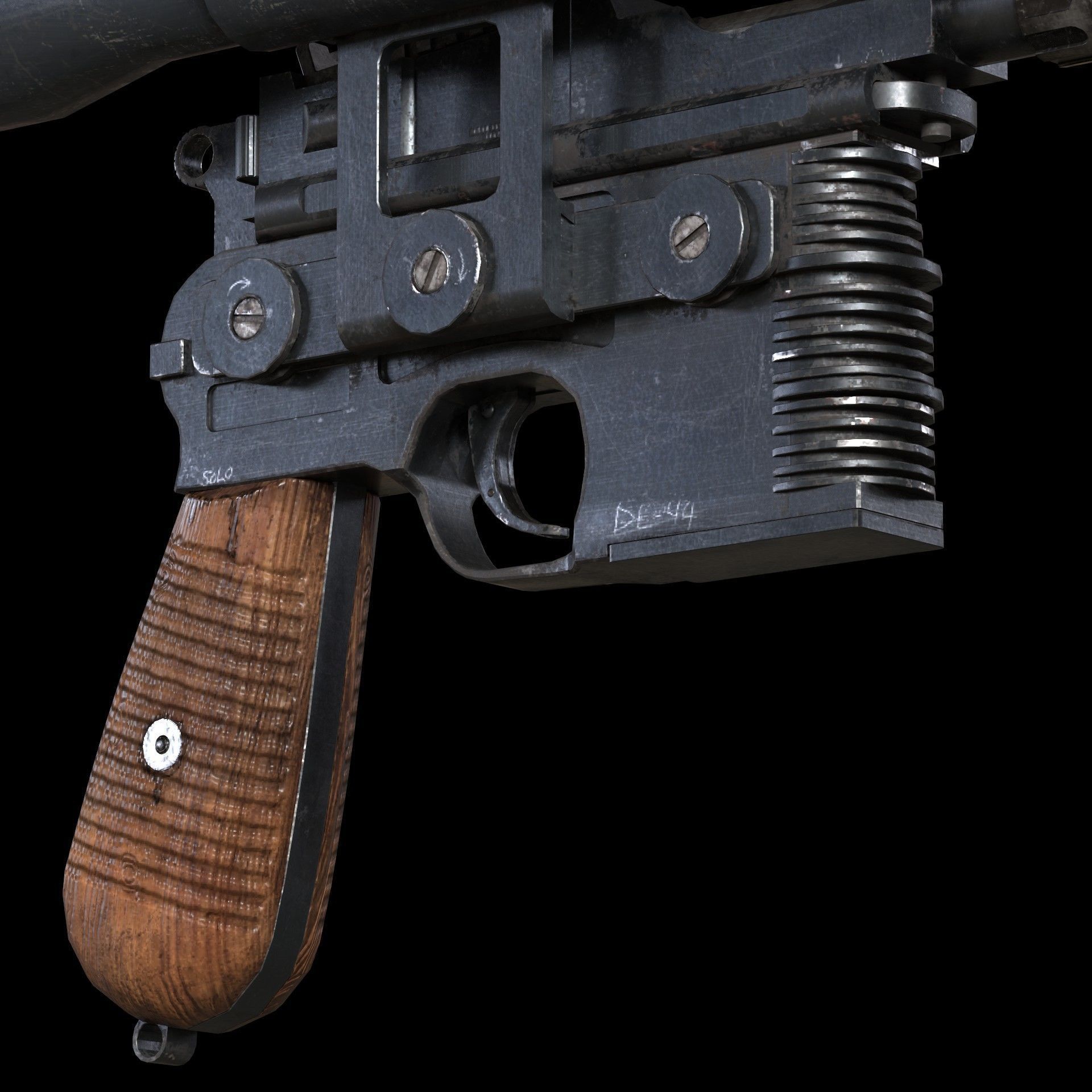 DL-44 Star Wars Blaster Low-poly 3D model_4