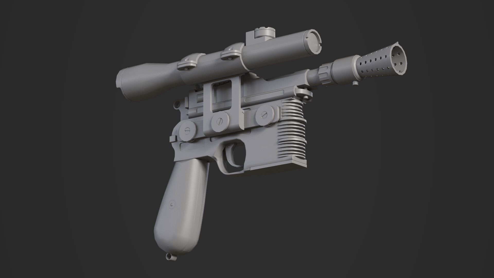 DL-44 Star Wars Blaster Low-poly 3D model_6