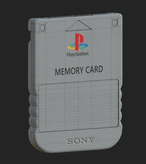 Retro PS1 Memory Card Low-poly 3D model_7