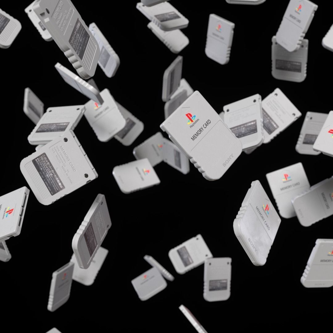 Retro PS1 Memory Card Low-poly 3D model_4