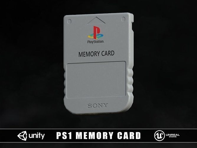 Retro PS1 Memory Card Low-poly 3D model