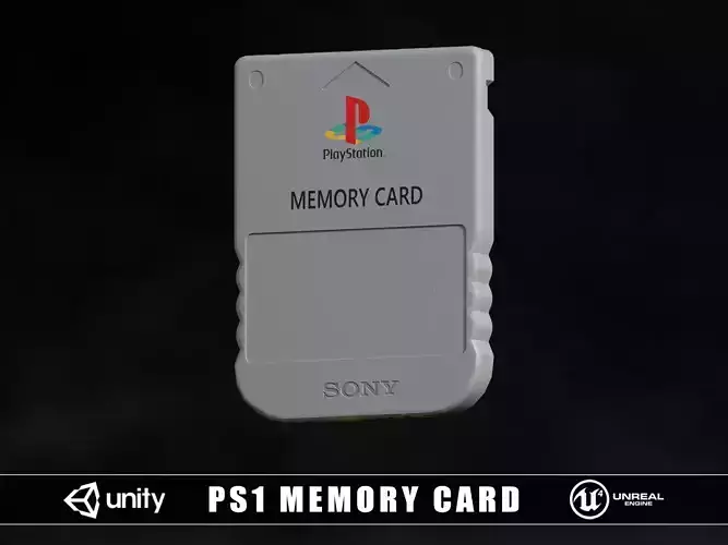 Retro PS1 Memory Card Low-poly 3D model Retro PS1 Memory Card Low-poly 3D model