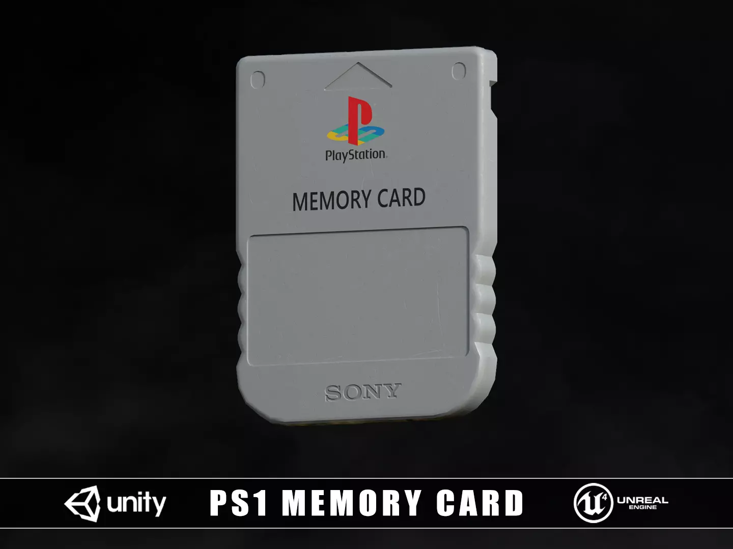 Retro PS1 Memory Card Low-poly 3D model_0