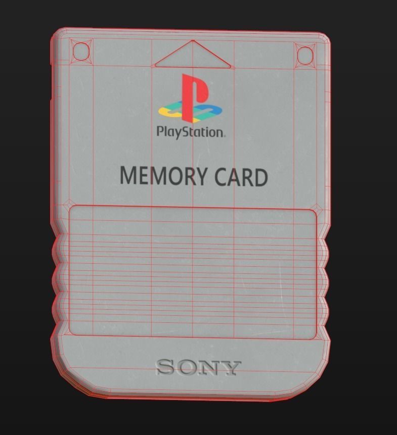 Retro PS1 Memory Card Low-poly 3D model_8