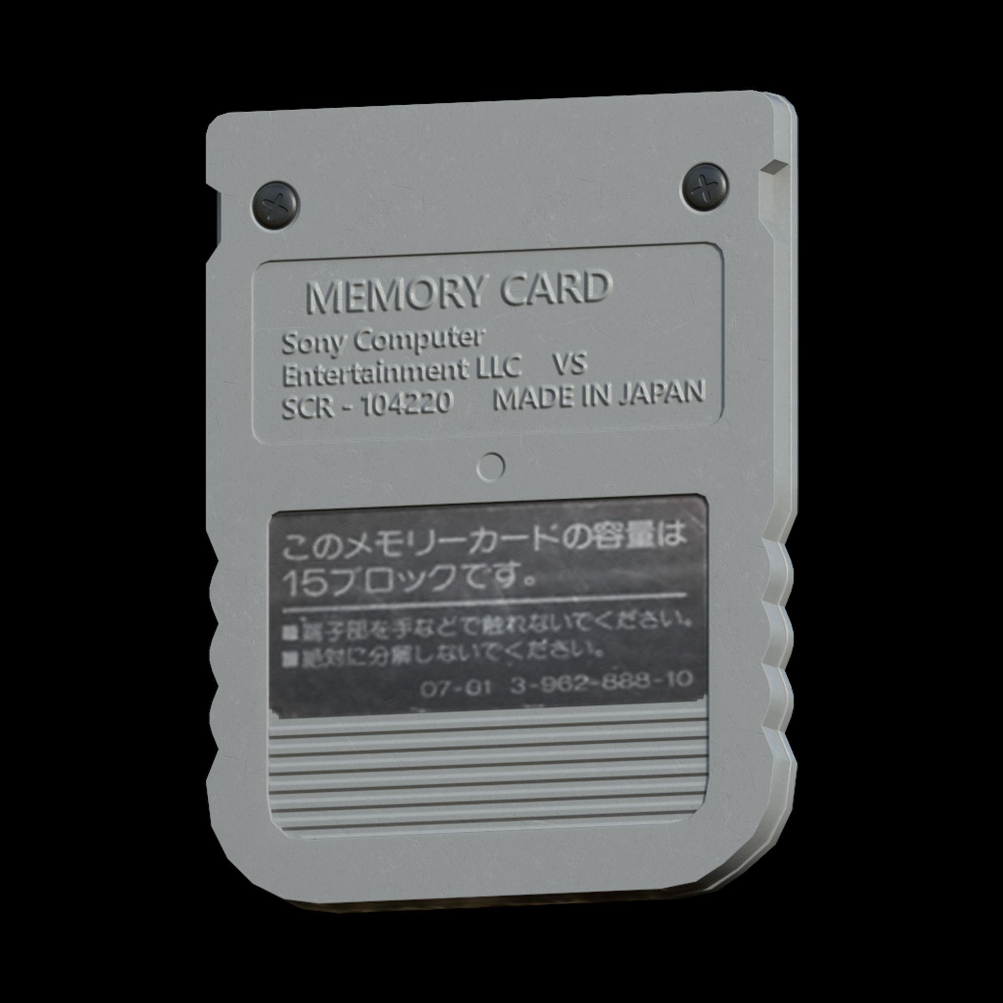 Retro PS1 Memory Card Low-poly 3D model_2
