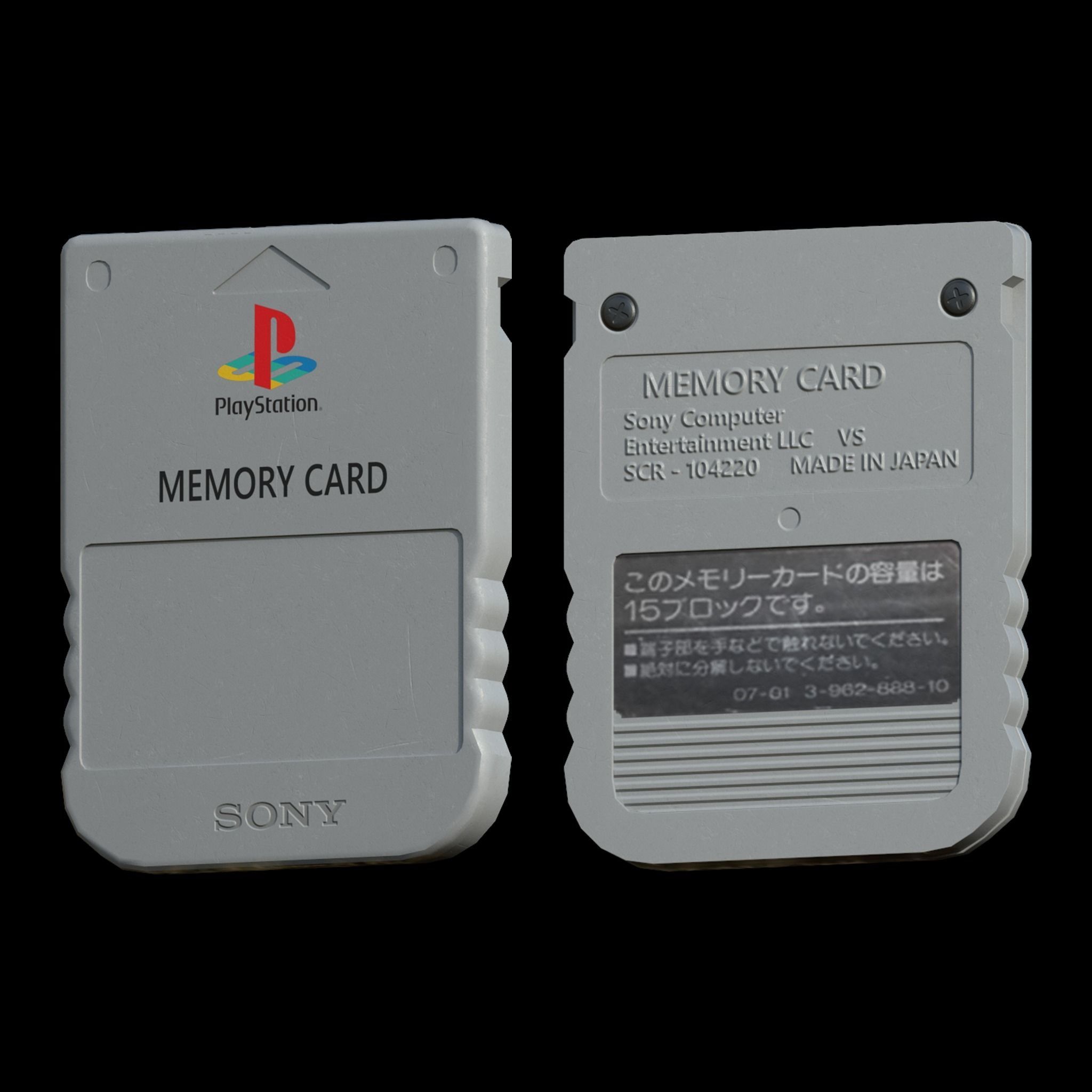 Retro PS1 Memory Card Low-poly 3D model_3