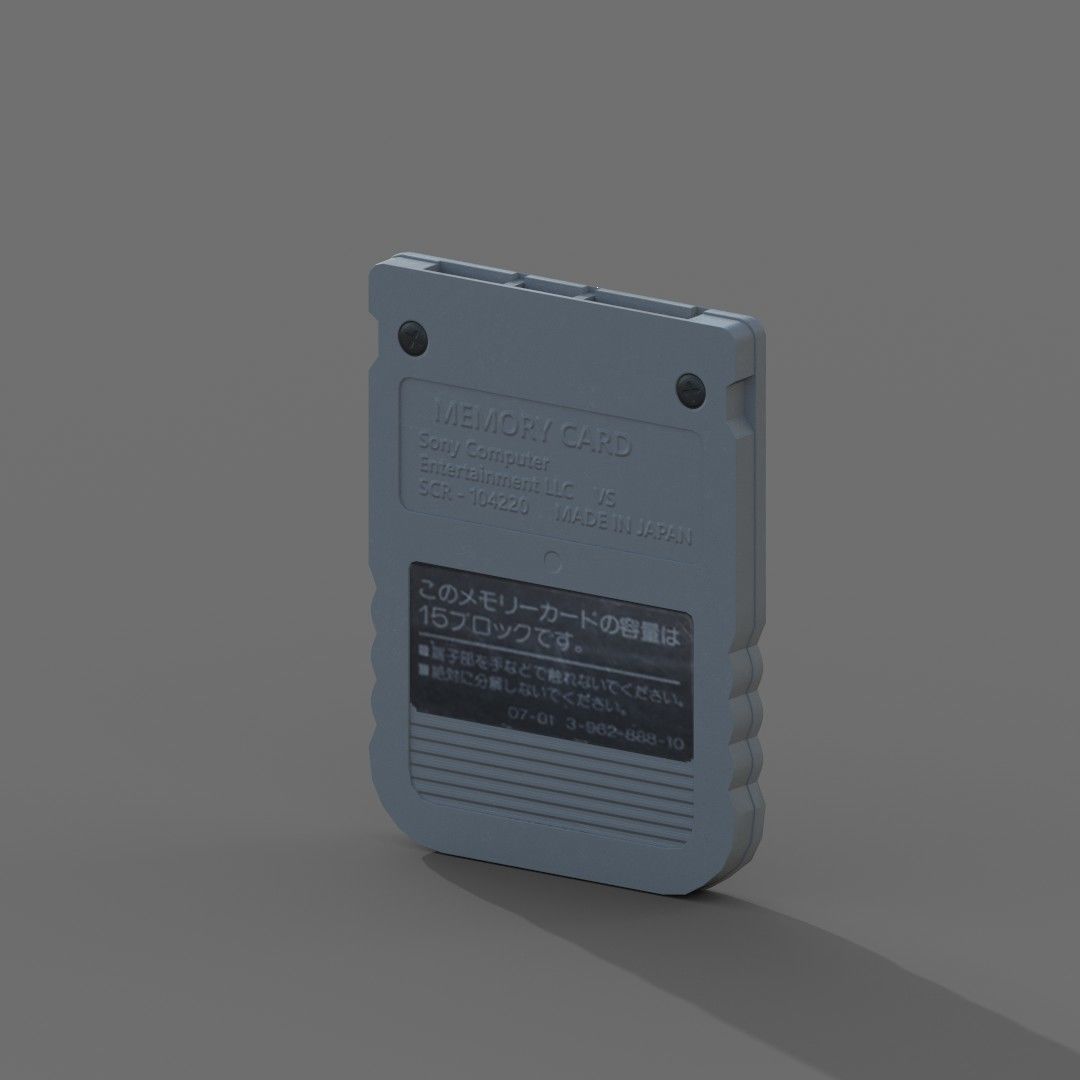Retro PS1 Memory Card Low-poly 3D model_6