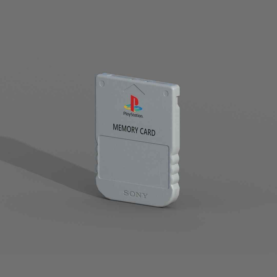 Retro PS1 Memory Card Low-poly 3D model_5