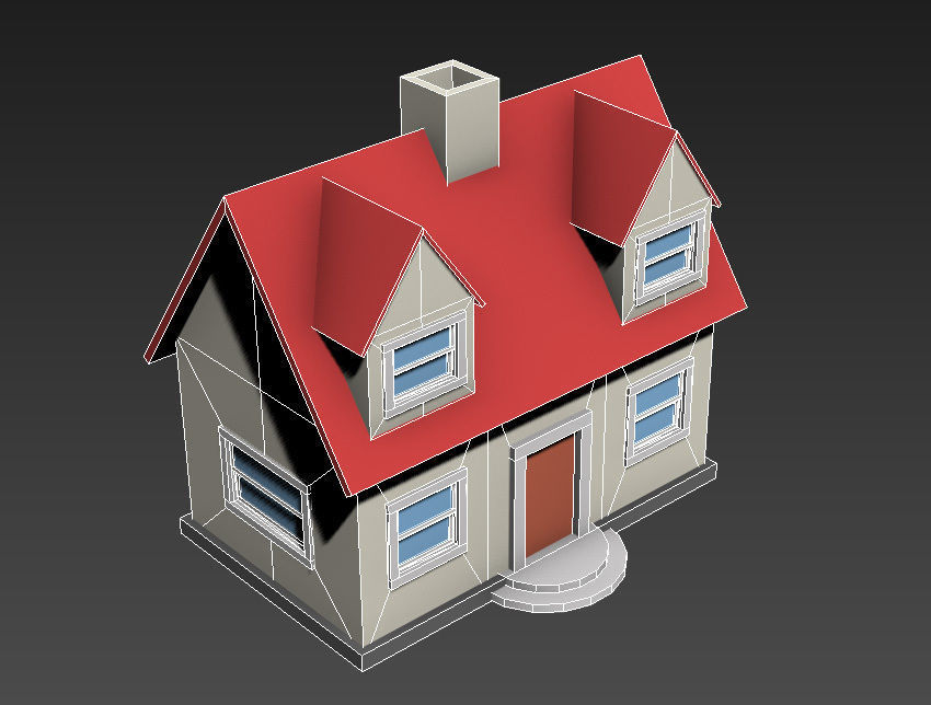 House Low Poly Low-poly 3D model_3