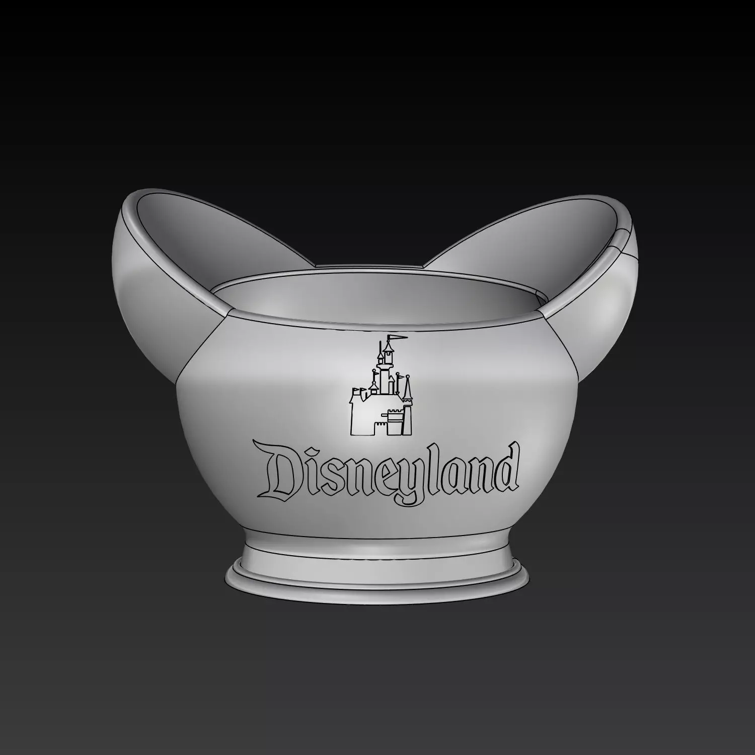 Disney Inspired Succulent Pot Disneyland logo 3D Print Ready 3D print model