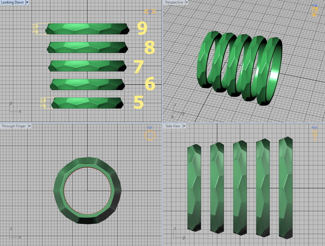 Wedding Set Hammered bands 3d models 3D Model Collection_6