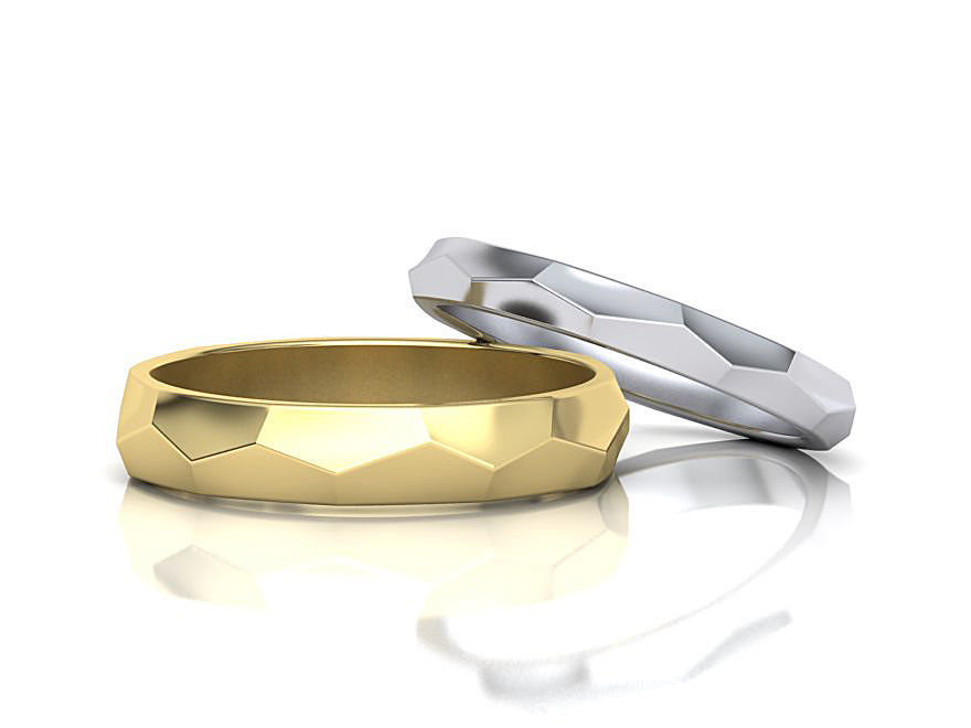 Wedding Set Hammered bands 3d models 3D Model Collection_25