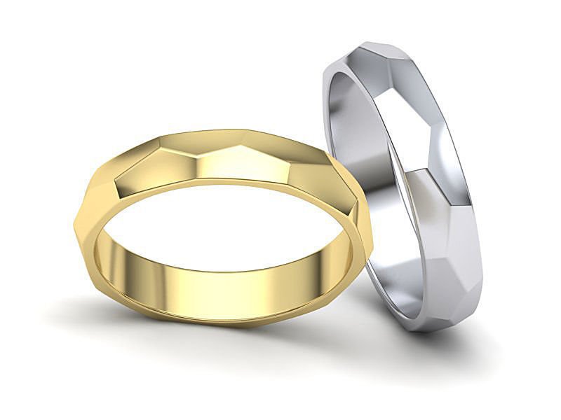 Wedding Set Hammered bands 3d models 3D Model Collection_21