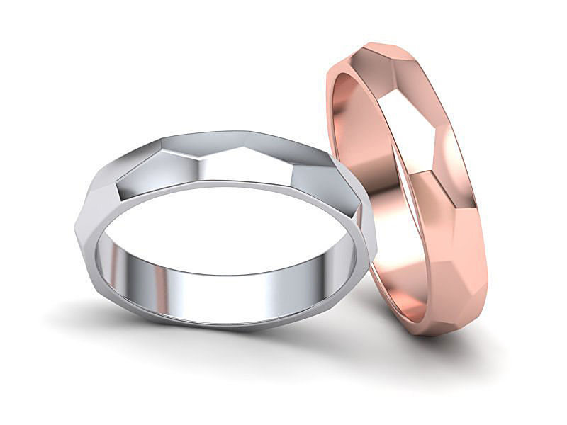Wedding Set Hammered bands 3d models 3D Model Collection_22
