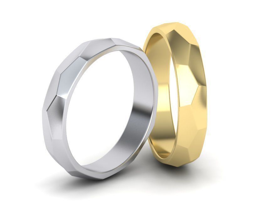 Wedding Set Hammered bands 3d models 3D Model Collection_15