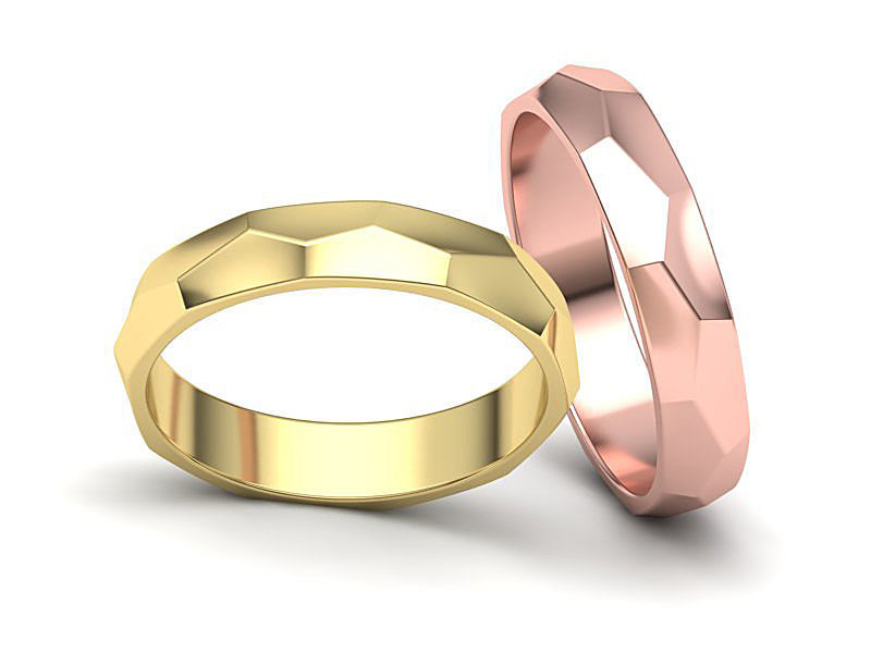 Wedding Set Hammered bands 3d models 3D Model Collection_19