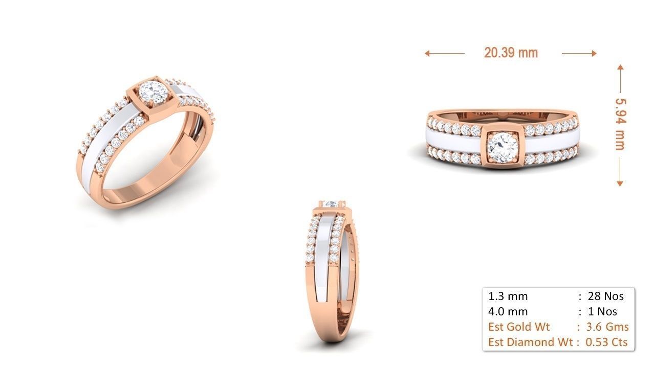 Couple Band Ring 3dm mgx render detail 3D print model_1