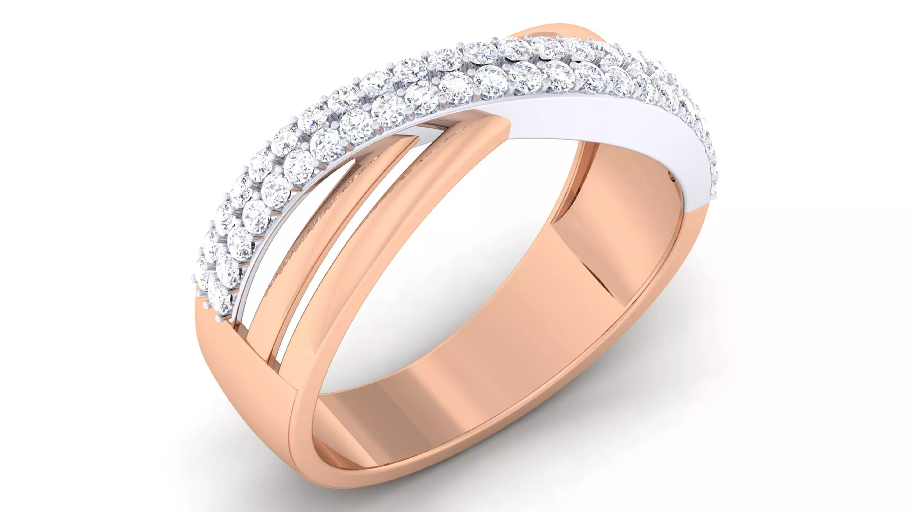 Couple Band Ring 3dm render detail 3D print model_0