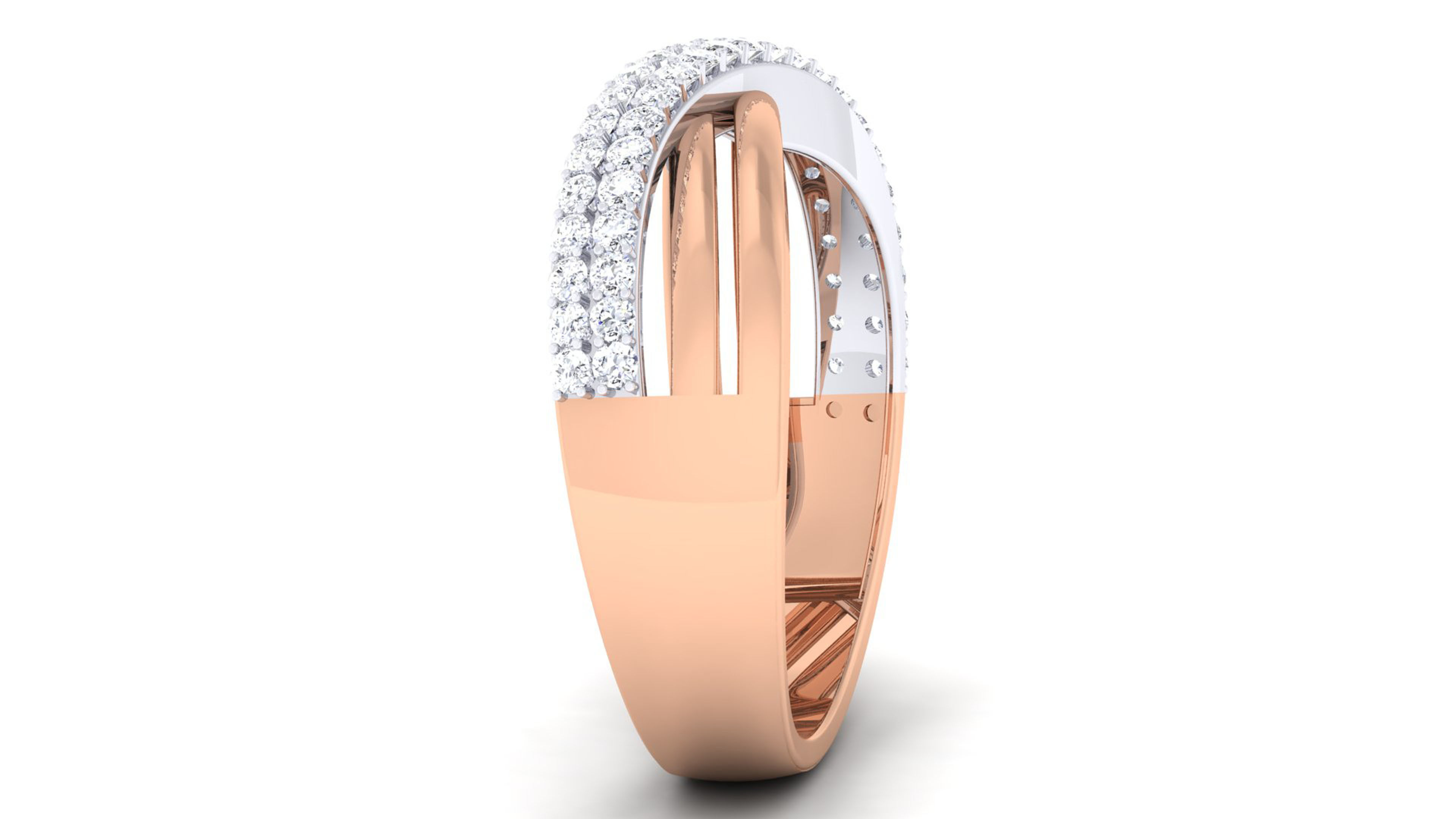 Couple Band Ring 3dm render detail 3D print model_4