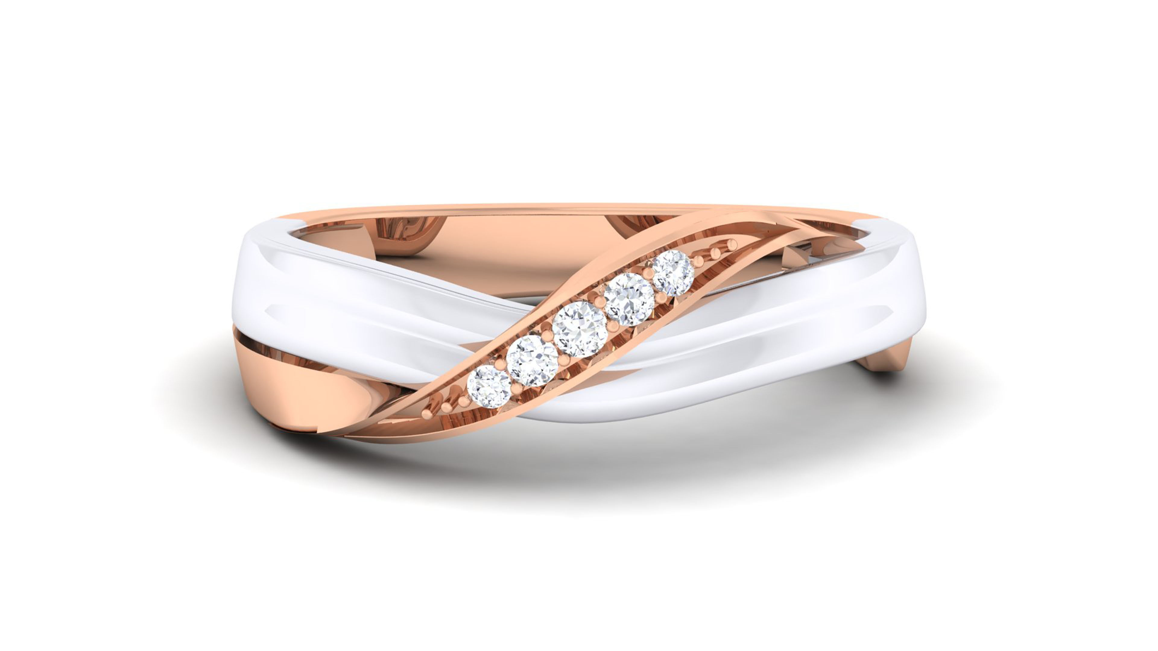 Couple Band Ring 3dm render detail 3D print model_9