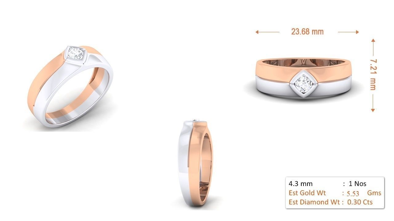 Couple Band Ring 3dm mgx render detail 3D print model_1