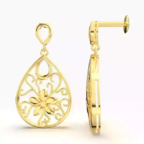 Gold Drop Earring 3D print model