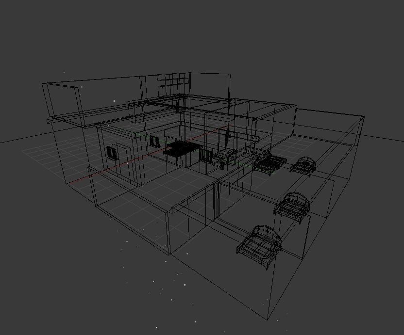 Modern house Low-poly 3D model_1