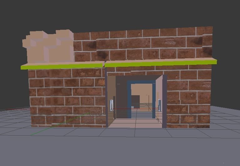 Modern house Low-poly 3D model_2