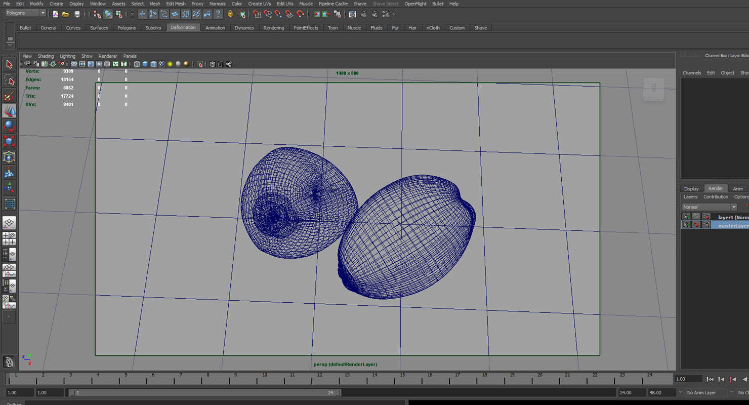 coconut 3d model two fruits 3D model_6