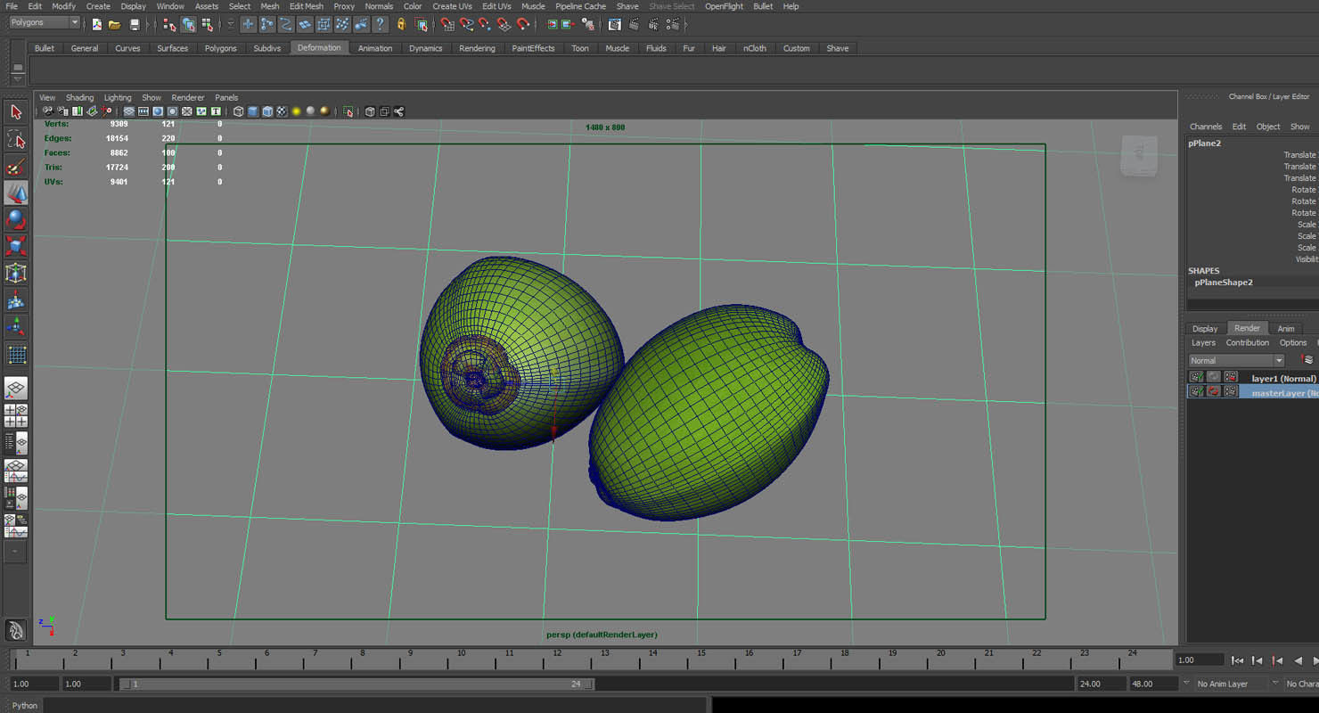 coconut 3d model two fruits 3D model_5