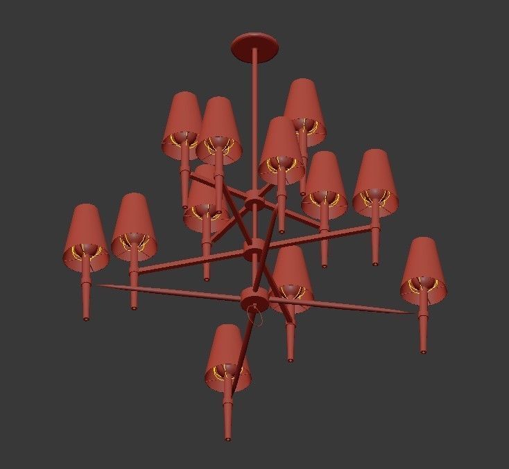 Ventana Three Tier Chandelier 3D model_3