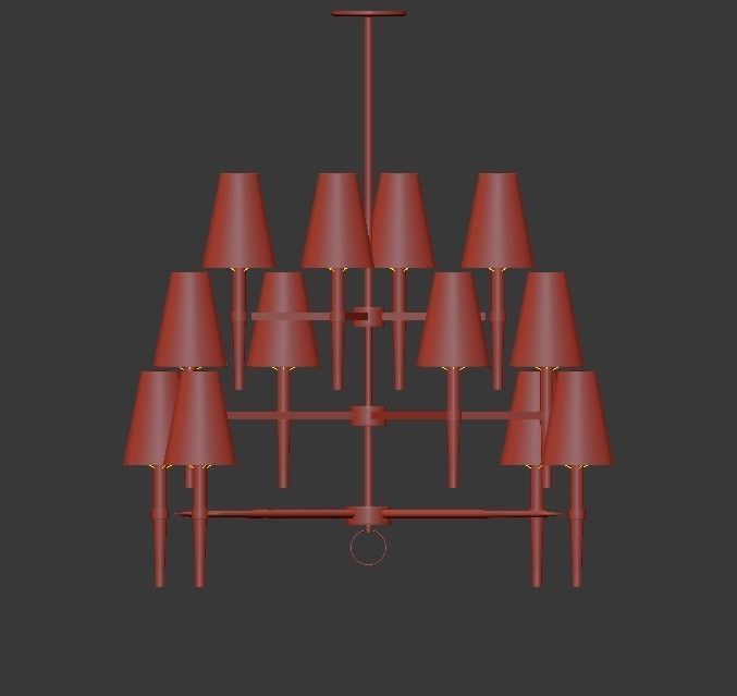 Ventana Three Tier Chandelier 3D model_2