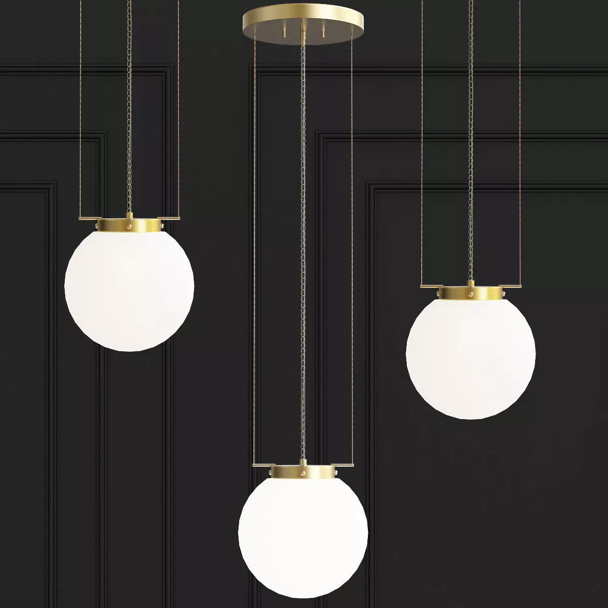 Marianne pendant light with ball hanging from it 3D model_0