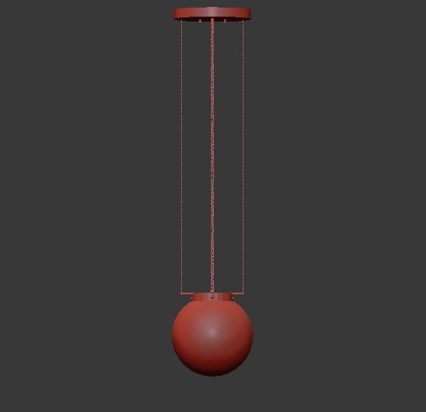 Marianne pendant light with ball hanging from it 3D model_2