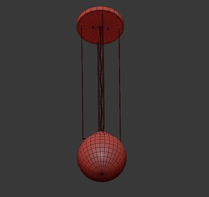 Marianne pendant light with ball hanging from it 3D model_4
