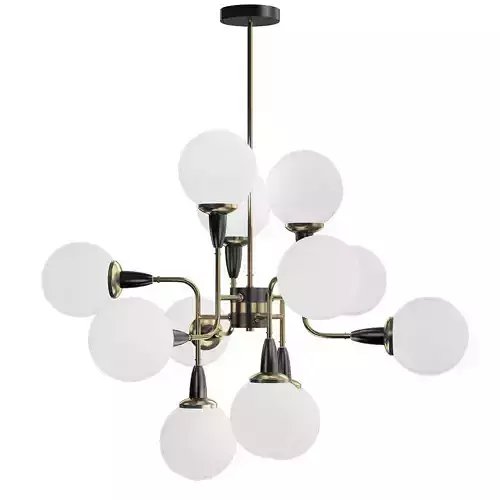 Robertson modern chandelier with brass and balls
