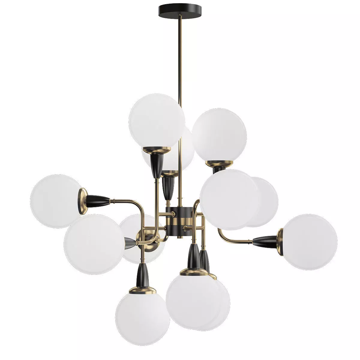 Robertson modern chandelier with brass and balls 3D model_0
