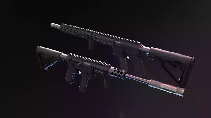Aero Survival Rifle - Custom Low-poly 3D model
