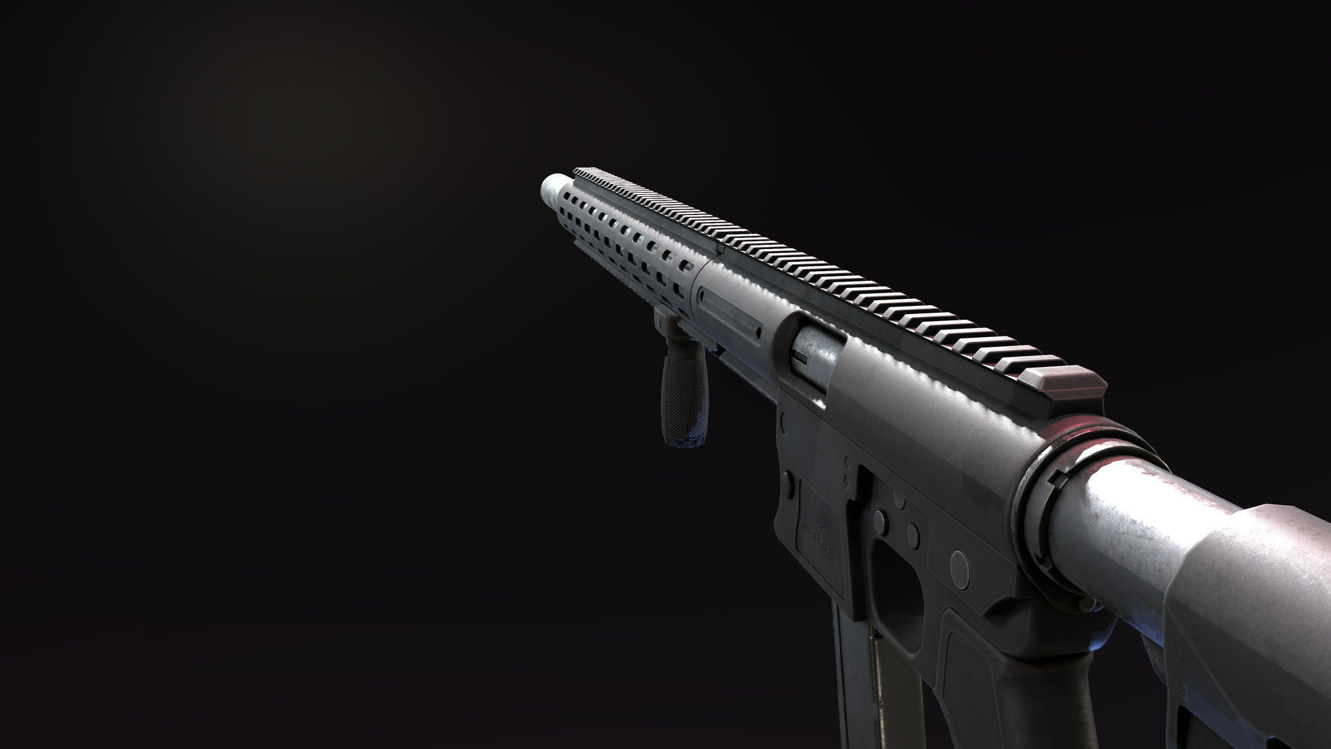 Aero Survival Rifle - Custom Low-poly 3D model_3