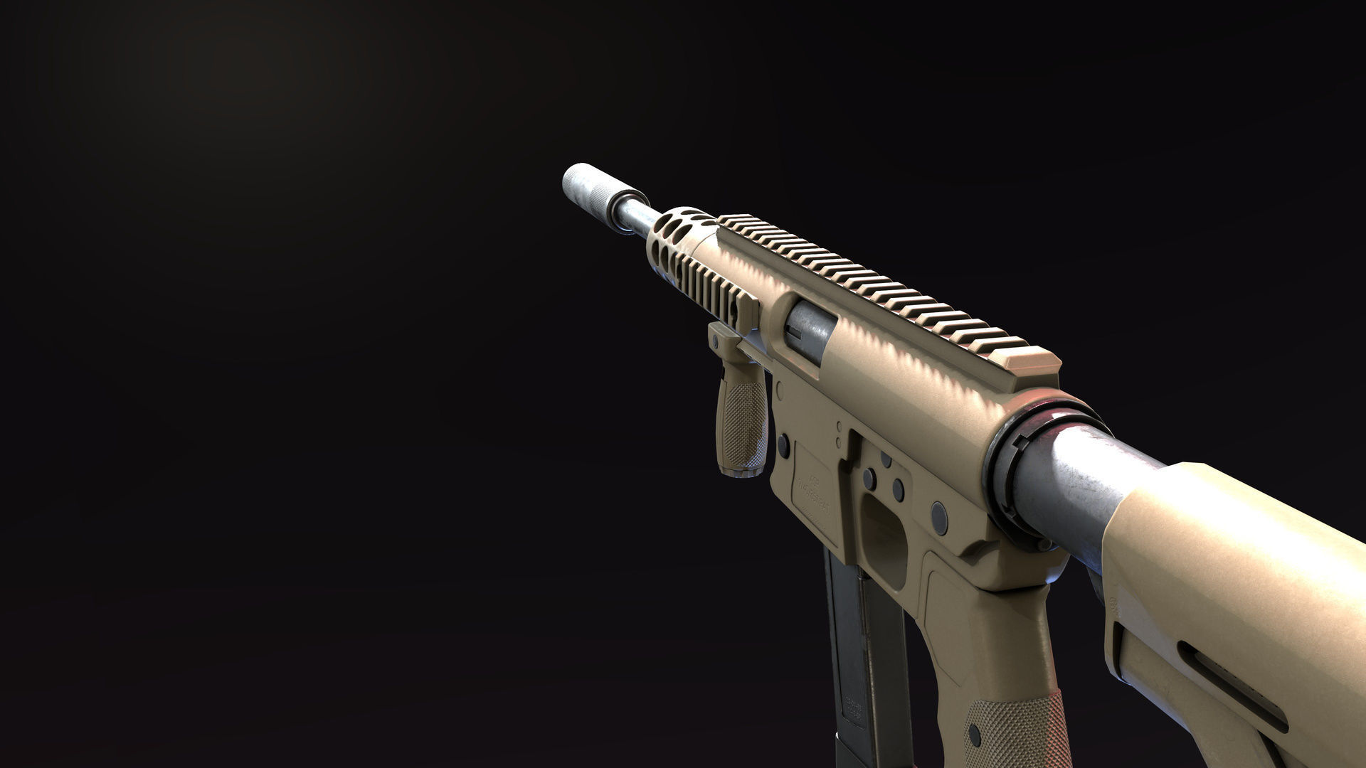 Aero Survival Rifle - Custom Low-poly 3D model_4