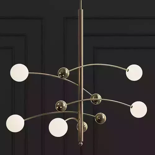 Luminaire chandelier with balls hanging from it