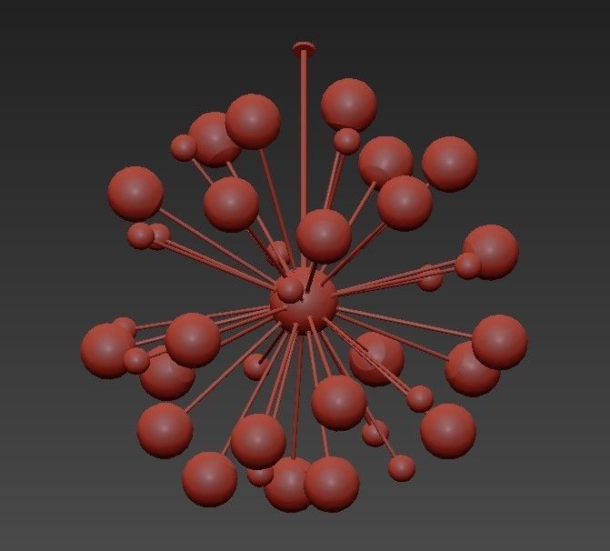 Sputnik saarinen chandelier 3D model_2