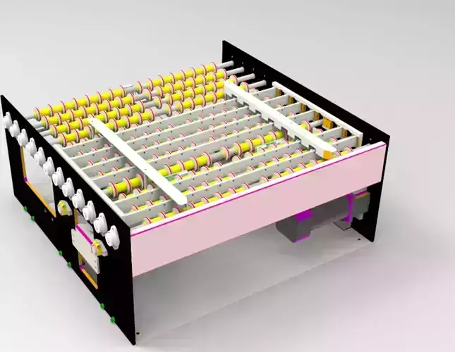 Assembly line for positioning mechanism 3D model
