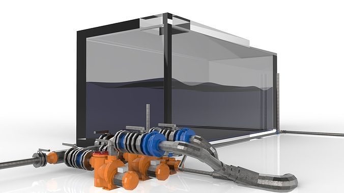 Pool water treatment 3D model