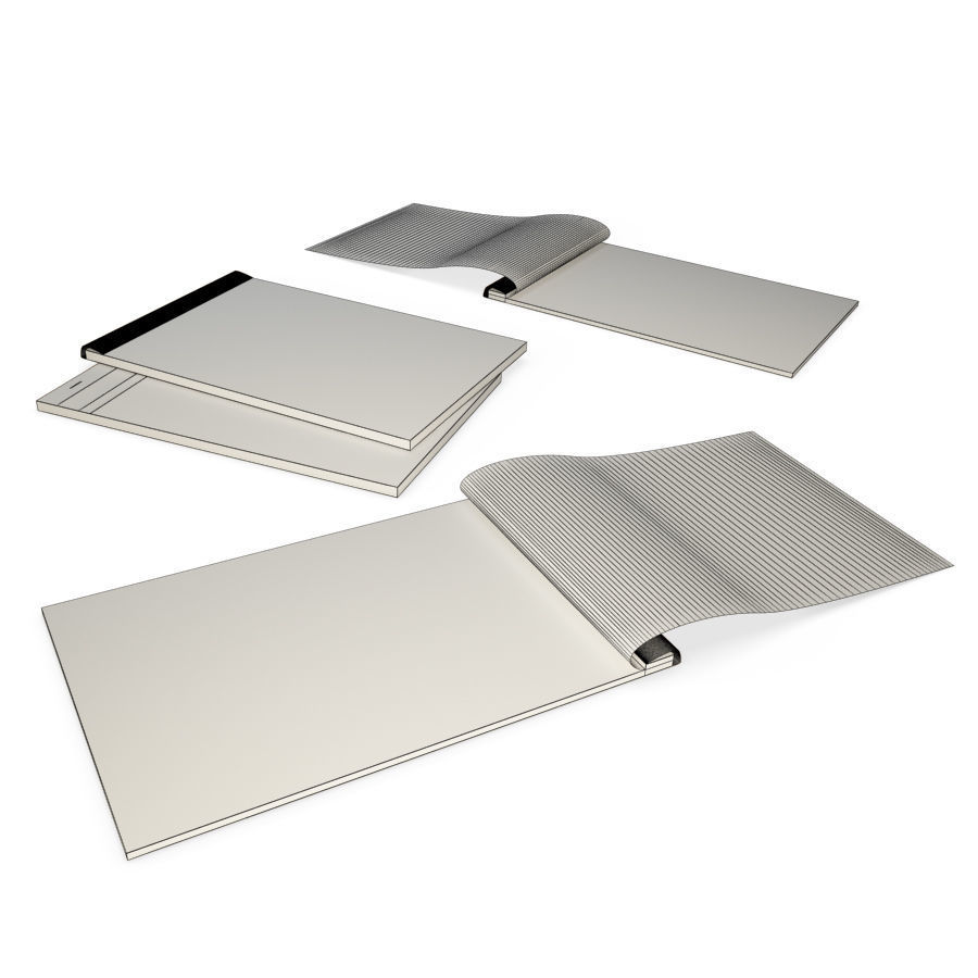 Opened Closed Notebooks 3D model_1